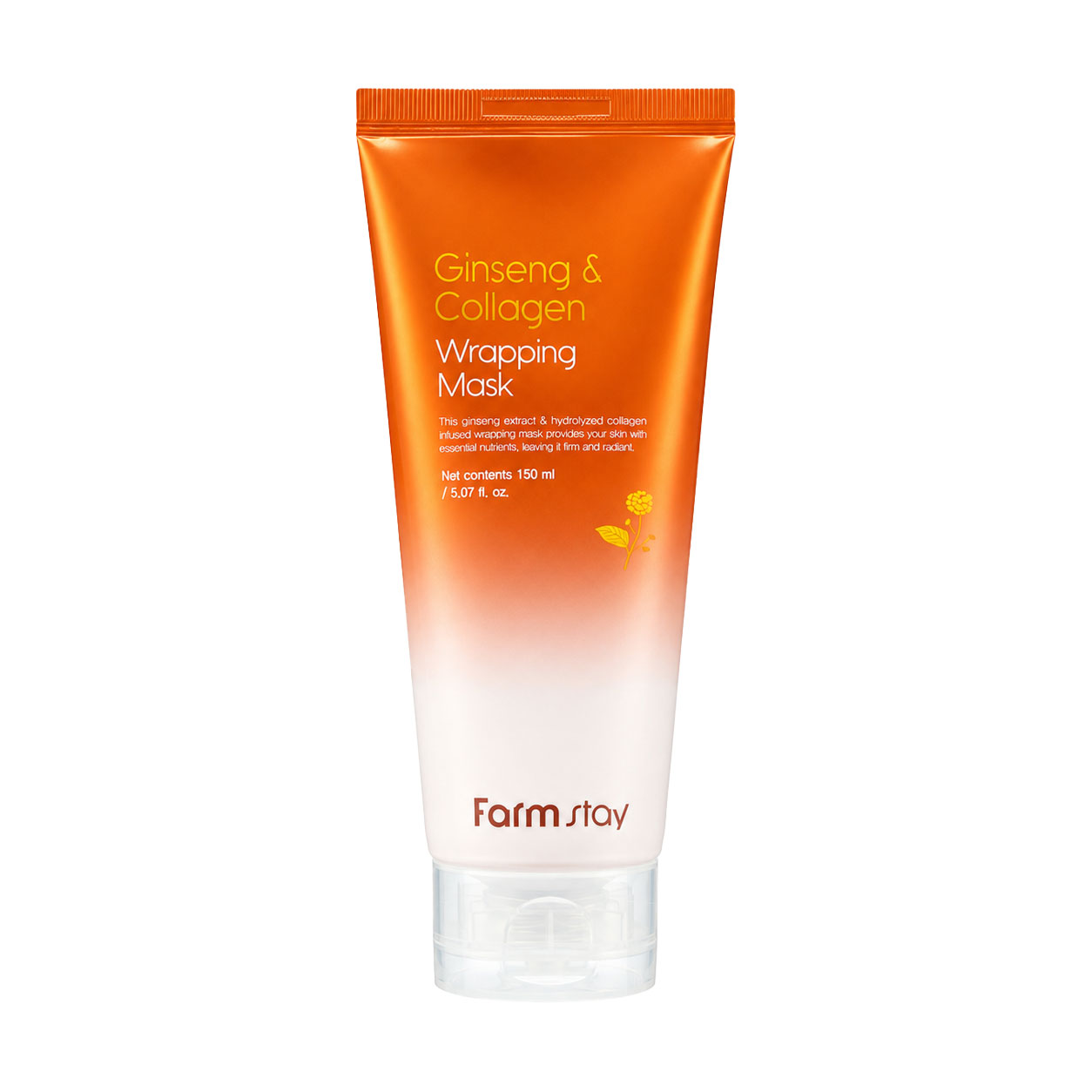 Маска-плівка для обличчя FarmStay Ginseng &amp; Collagen Wrapping Mask з женьшенем та колагеном, 150 мл
