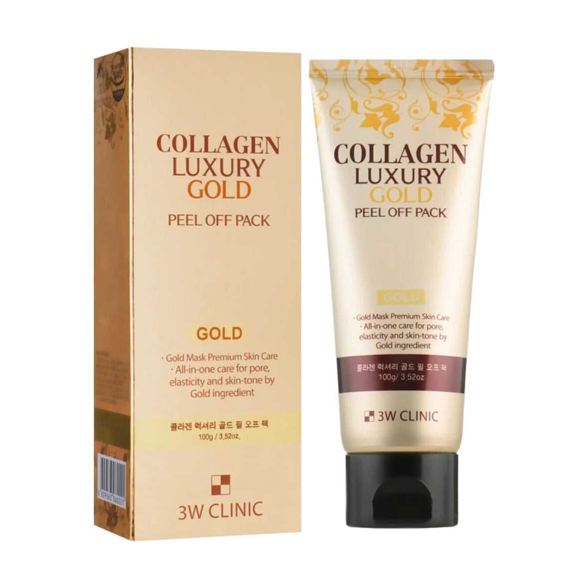 Золота маска-плівка для обличчя 3W Clinic Collagen &amp; Luxury Gold Peel Off Pack, 100 г